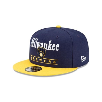 Milwaukee Brewers Gorra | New Era MLB Two Tone Retro 9fifty Snapback Cap Mexico - Azules